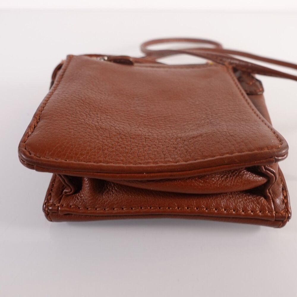 Vintage Fossil Crossbody Bag Small Brown Leather Multi Color Beaded Stitching - Picture 6 of 12